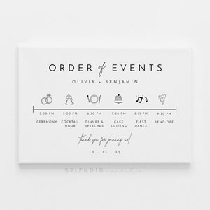 横長ウェディングタイムラインサインテンプレート（デジタルダウンロード） - Liv