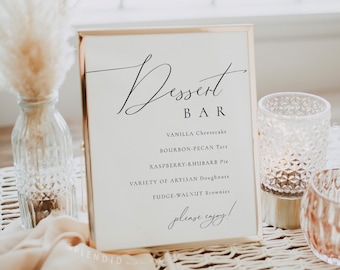 Wedding Dessert Bar Sign Template: Dessert Station (Digital Download) - Audrey