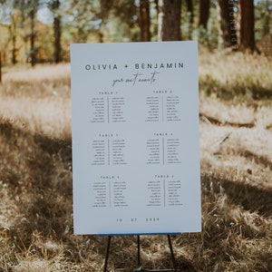 Bearbeitbarer Sitzplan für die Hochzeit, Sitzplan Hochzeit, Sitzplan, Setzplan, Empfang Schilder, Sitzplan - Liv