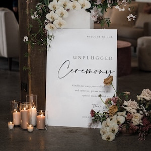 Unplugged Ceremony Sign Template, Hochzeit Willkommensschild, Zeremonienschild, Willkommensschild für Hochzeiten, keine Geräte - Celine
