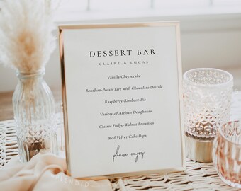Wedding Dessert Bar Sign: Editable Wedding Buffet Menu (Digital Download) - Claire