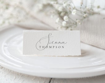 Elegant Place Cards Tented Template, Minimal Place Cards, Modern Tented Name Cards, Printable Escort Card Wedding Template - Audrey