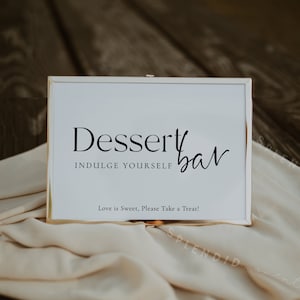 Letrero de postre moderno para descargar, Letrero "El amor es dulce, llévate un capricho", Menú de postres para darse un capricho, Letrero de barra de postres para bodas - Abigail