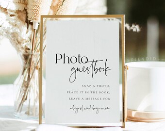 Modern Wedding Photo Guestbook Sign Template (Digital Download) - Abigail