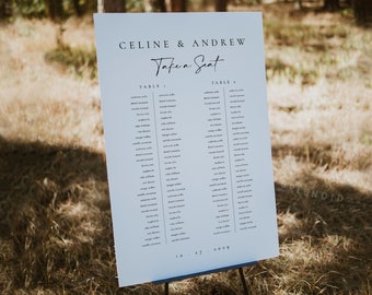 Modern Seating Chart Template, Wedding Banquet Seating Chart, Row Seating Map, Your Seat Awaits Take a Seat Sign Printable - Celine