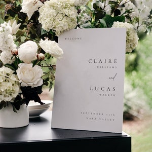 Minimalistische Hochzeit Willkommensschild Vorlage (digitaler Download) - Claire
