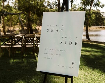 Wedding Open Seating Sign Template, No Assigned Seating Sign, Modern Seating Chart Sign, Free Seating Sign, Printable Seating Sign - Claire