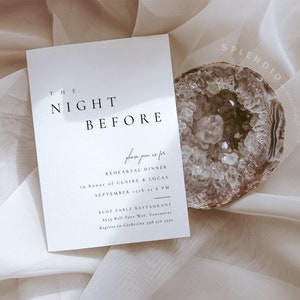 Minimalist Rehearsal Dinner Invitation Template: Modern Elegant Design (Digital File) - Claire