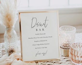 Wedding Dessert Bar Menu Sign Template (Digital Download) - Olivia