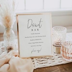 Wedding Dessert Bar Menu Sign Template (Digital Download) - Olivia