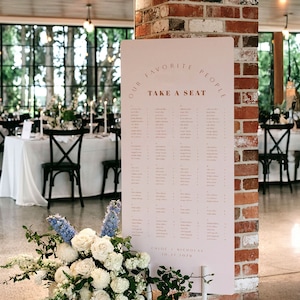 Alphabetische Sitzplanvorlage für Hochzeiten, Sitzplan für hohe Gäste, bearbeitbarer Sitzplan für Veranstaltungen, Sitzplan für den Empfang - Chloe