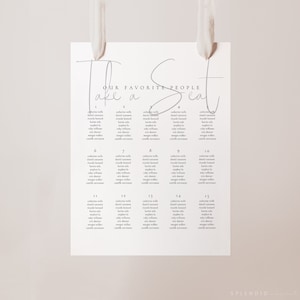 Wedding Seating Chart Template, Printable Modern Wedding Seating Chart Template, Minimal Seating Chart for Wedding - Isla
