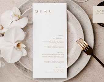 Modern Wedding Menu, Gold Menu Template, Menu for Wedding, Rehearsal Dinner Menu, Editable Dinner Menu, Gold Wedding Template - Sienna