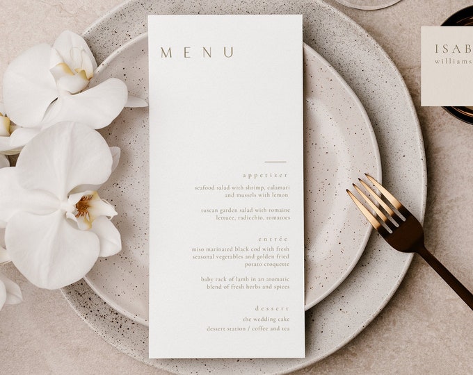 Menus and Place Cards