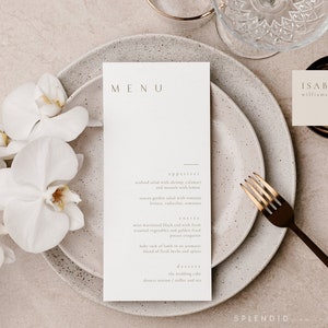 This food card template is displayed in front of guests either on the table or placed on top of the plate. The set menu shows what guests will be eating or selecting from the card. Contains simple and modern fonts to have an appealing appearance.