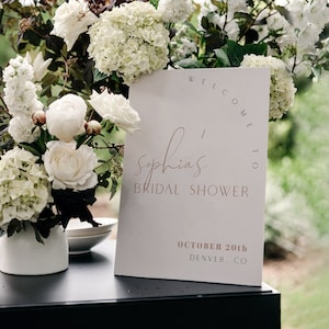 Modern Bridal Shower Welcome Sign Template: Pink Floral Design (Digital File) - Sophia