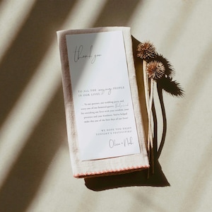 Hochzeit Dankeschön, Sofort Download Karte, Moderne Hochzeit Dankeschön Karte, Minimal 2 Versionen und Größen - Olivia