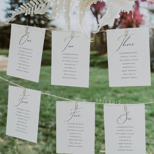 Minimalist Wedding Seating Chart Card Template, Wedding Escort Seating Card, Modern Wedding Seating Card, Table Seating Chart  - Audrey