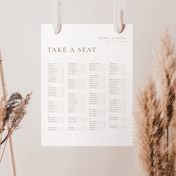 Framed Seating Chart Etsy