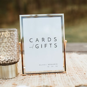 Minimalist Cards and Gifts Wedding Sign Template (Digital Download) - Liv
