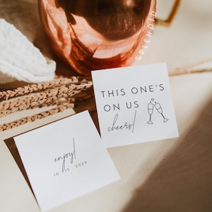 Minimalist Wedding Drink Voucher Template: Modern Bar Ticket (Digital) - Liv