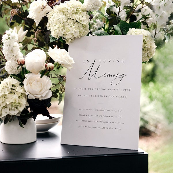 In Loving Memory Sign Template, Wedding Memorial Sign, Modern In Memory Table Sign, Printable Wedding In Memory Sign, Memorial Sign - Audrey