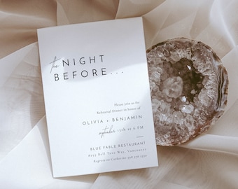 Modern Rehearsal Dinner Invitation Template: Minimalist Design (Digital Download) - Liv