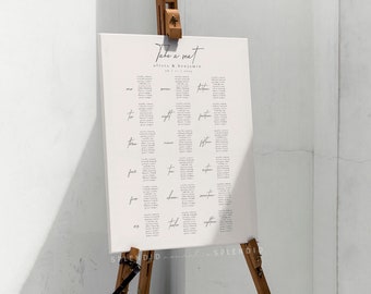 Minimal Take a Seat Wedding Seating Chart Template, Neutral Seating Chart, Off White Seating Chart, Beige Seating Chart Template - Kyra