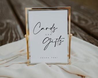 Modern Cards and Gifts Wedding Sign Instant Download, Printable Cards and Gifts Sign Template, Editable Wedding Cards and Gifts - Celine