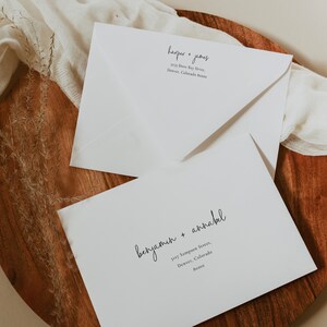 Simple Minimal Wedding Envelope Template, Wedding Envelope Addresses Template 5x7, RSVP Envelope Address, Editable Envelope Address - Harper