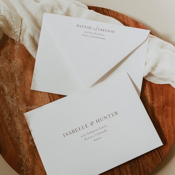 Printable Bohemian Wedding Envelope Template, Rustic Wedding Envelope Template 5x7, RSVP Envelope Template, Boho Envelope Address - Hannah
