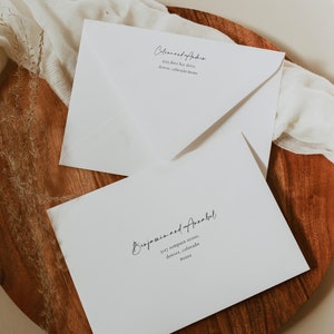 Moderne elegante Hochzeitsumschlag-Vorlage, druckbare Hochzeitsumschlag-Vorlage 13x20, Antwortkartenumschlag-Vorlage, Hochzeitsumschlag-Adresse - Celine
