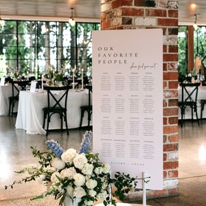 Tall Wedding Seating Chart Template, Our Favorite People Wedding Seating Chart Banner, Big Seating Chart, Seating Chart Wedding - Claire