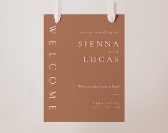 Terracotta Wedding Welcome Sign Template, Modern Boho Welcome Sign, Burnt Orange Welcome Sign, DIY Welcome Sign, Boho Wedding Sign - Sienna