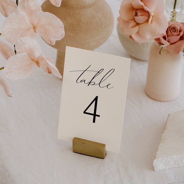Wedding Table Numbers Template, Printable Table Numbers for Wedding, Elegant Table Numbers, Wedding Printables, Instant Download - Audrey