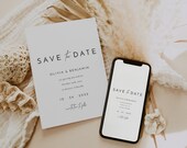 Minimalist Save the Date Template: Editable Printable Card (Digital Download) - Liv