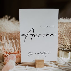 Nomes de mesa modernos, nomes de mesa elegantes, modelos de nomes de mesa de casamento, placa de mesa de casamento, nomes de mesa para placa de casamento - Celine