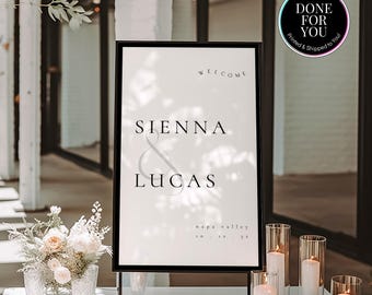 Printed Wedding Welcome Sign, Modern Wedding Welcome, Old Money Wedding - Sienna