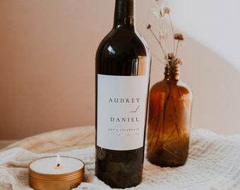 Editable Wedding Wine Label Template (Digital Download) - Audrey