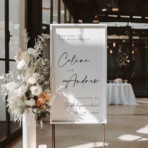 Modern Wedding Welcome Sign Template: Elegant Script (Digital Download) - Celine