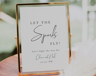 W265 Sparkler Send Off Sign Sparkler Sign Printable Mint Gold Sparkler Send Off Wedding Sign