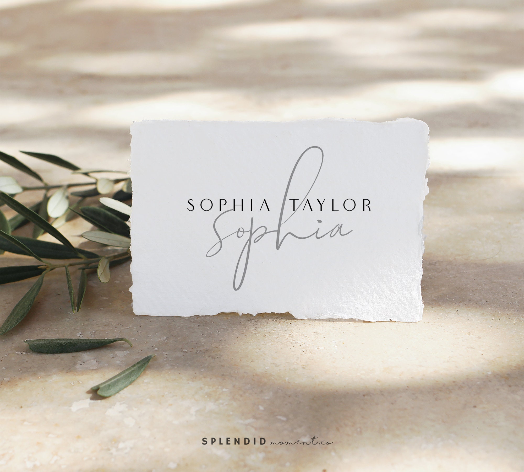 Minimalist Place Cards Template, Modern Wedding Name Cards, DIY Escort ...