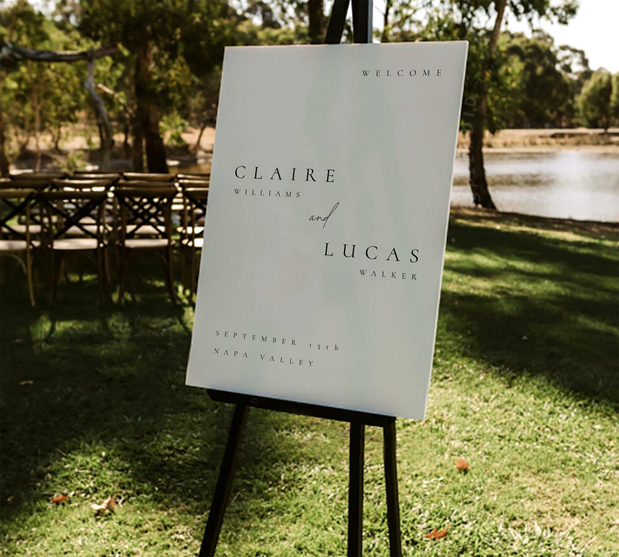Modern Wedding Welcome Sign Template: Minimalist Ceremony Decor ...
