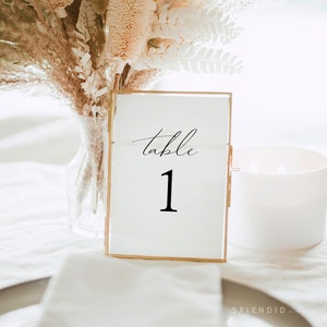 Wedding Table Numbers Template, Printable Table Numbers for Wedding, Elegant Table Numbers, Wedding Printables, Instant Download Audrey image 3