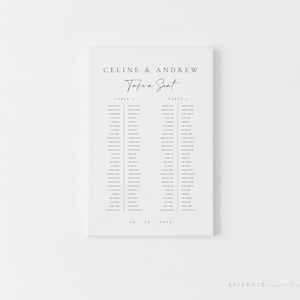 Modern Seating Chart Template, Wedding Banquet Seating Chart, Row ...