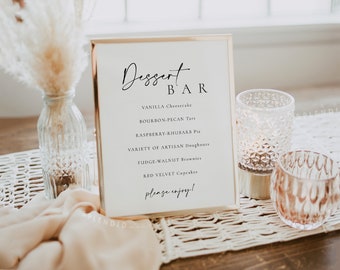 Modern Wedding Dessert Bar Sign Template (Digital Download) - Celine