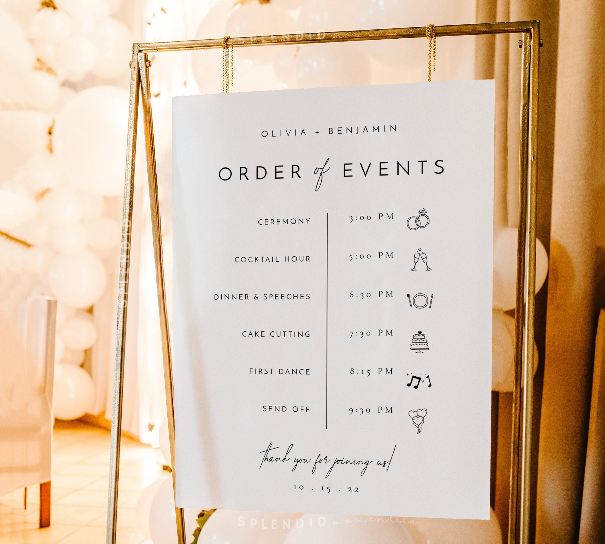 Wedding Itinerary Sign Printable Timeline Sign Order Of Events Sign 