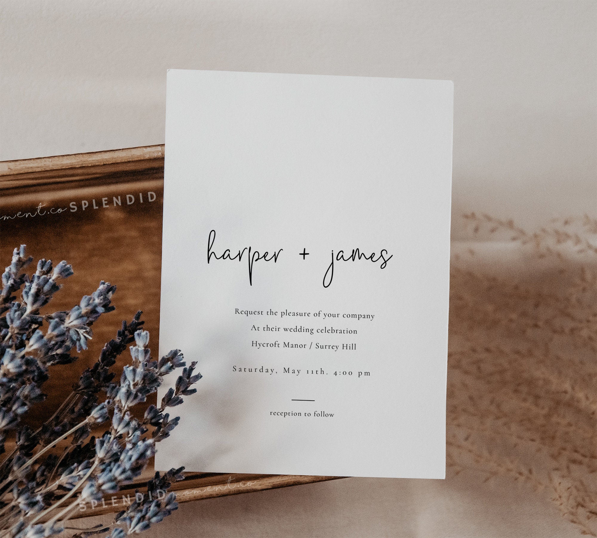 Simple Minimal Wedding Invitation Template Wedding Invitation | Etsy