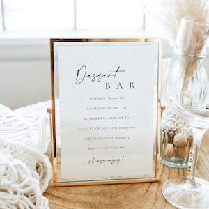 Hochzeit Dessert Bar Schild Vorlage, Dessert Menü Schild, Geburtstag Dessert Schild, Dessert Bar Display, Empfang Dessert Station Schild - Celine