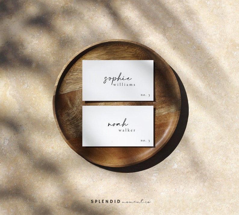 Editable wedding name cards template